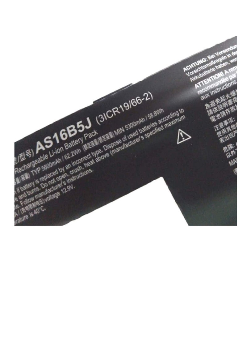 11.1V 62.2Wh 5600mAh AS16B5J Laptop Battery Compatible for Acer Aspire E5-575G-53VG E5-575G-30ZJ E5-575G-51QK E5-575G-53FA E5-575G-53SX E5-575G-54K9