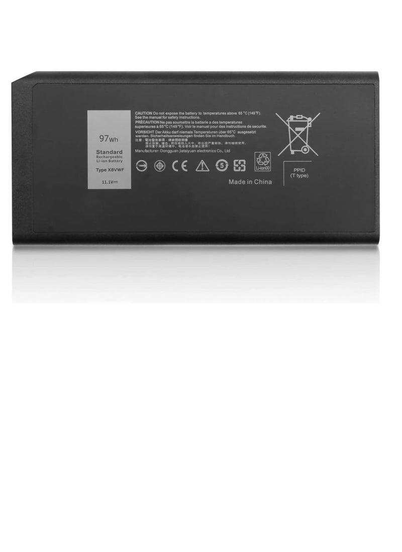 97Wh X8VWF Battery Replacement for Dell Latitude 14 Rugged 5404 5414 E5404 Extreme 7404 7414 E7404 Series Laptop CJ2K1 VCWGN 4XKN5 YGV51 DKNKD XN4KN XRJDF 0W11V7 453-BBBE 11.1V 8700mAh 9Cell