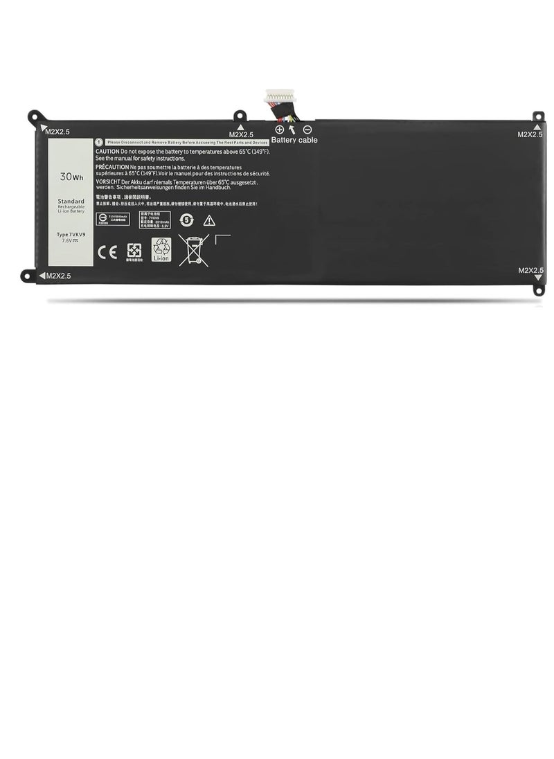 New Replacement  7VKV9 Laptop Battery Compatible for Dell XPS 12 9250 Latitude 12 7000 7275 Series 07VKV9 9TV5X 09TV5X 0V55D0 V55D0 7.6V 30Wh