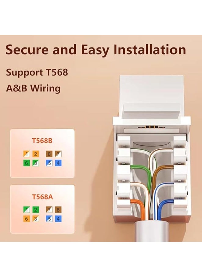 Keystone Jack UTP I/O Modular Jack RJ45 CAT6 Lan Network (10 Pcs)