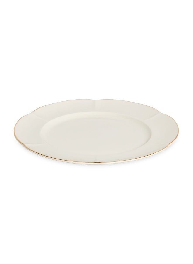 Bella Round Platter, Off-White And Gold - 30 Cm