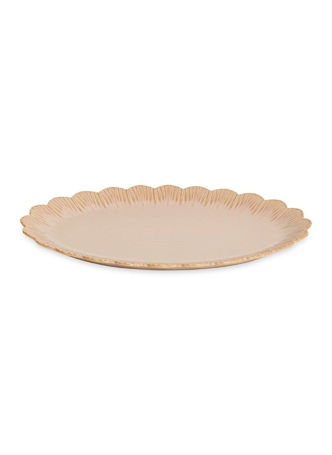 Fleuri Oval Plate, Terracotta - 36Cm