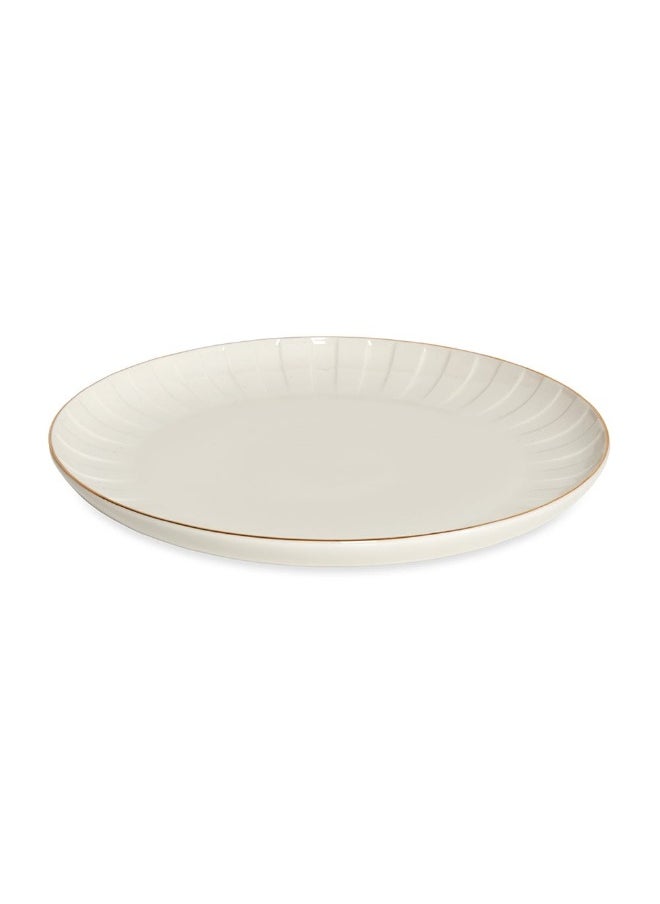 Absolute Round Platter, Off-White And Gold - 30 Cm