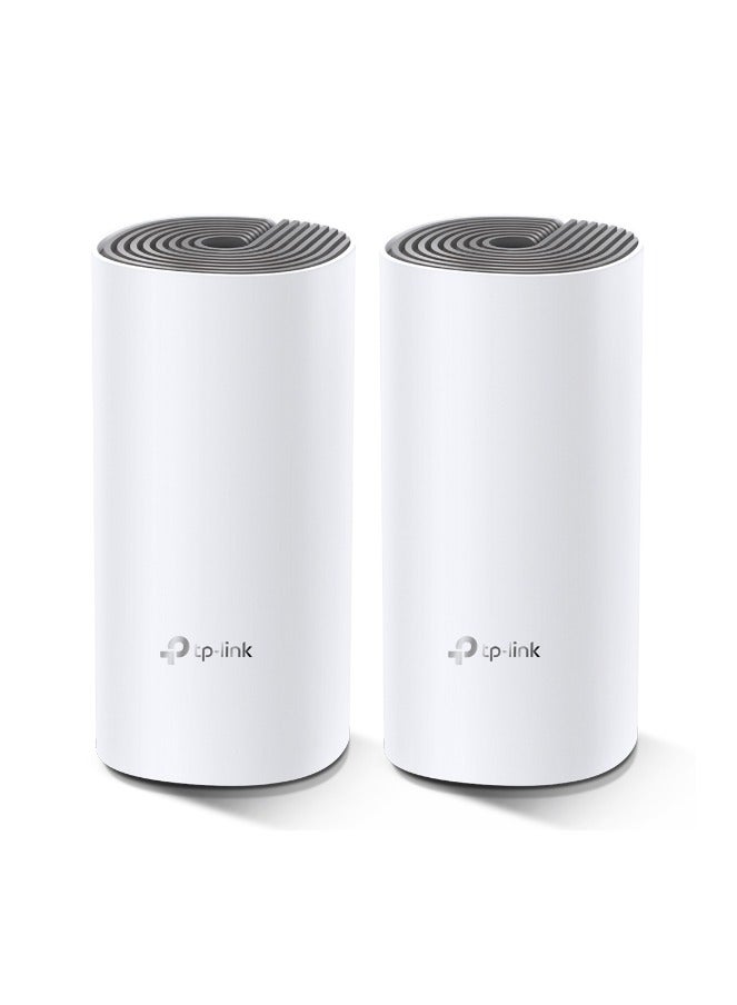 TP-Link Deco E4(2-PACK) Whole Home Mesh Wi-Fi System, Seamless and Speedy (AC1200) for Large Home, Work with Amazon Echo/Alexa, Router and WiFi Booster Replacement, Parent Control WHITE