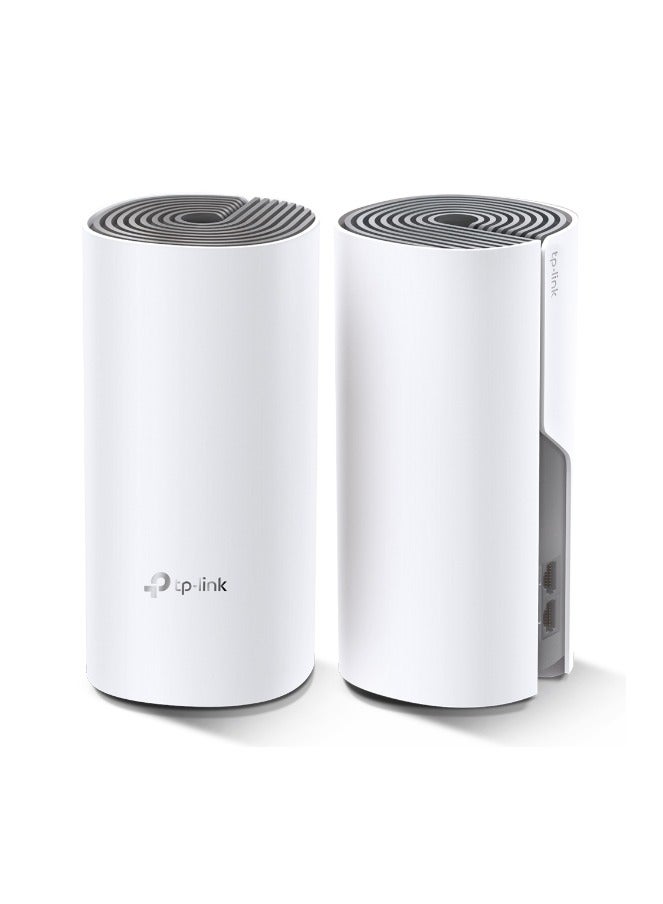 TP-Link Deco E4(2-PACK) Whole Home Mesh Wi-Fi System, Seamless and Speedy (AC1200) for Large Home, Work with Amazon Echo/Alexa, Router and WiFi Booster Replacement, Parent Control WHITE