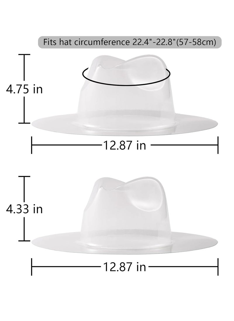5 Sets Wide Brim Fedora Hat Holder - 360° Protect Shape in Travel or Transport, Great for Storage Straw or Felt Panama, Plastic Cap Mold Protectors, Ideal Collectors Gift