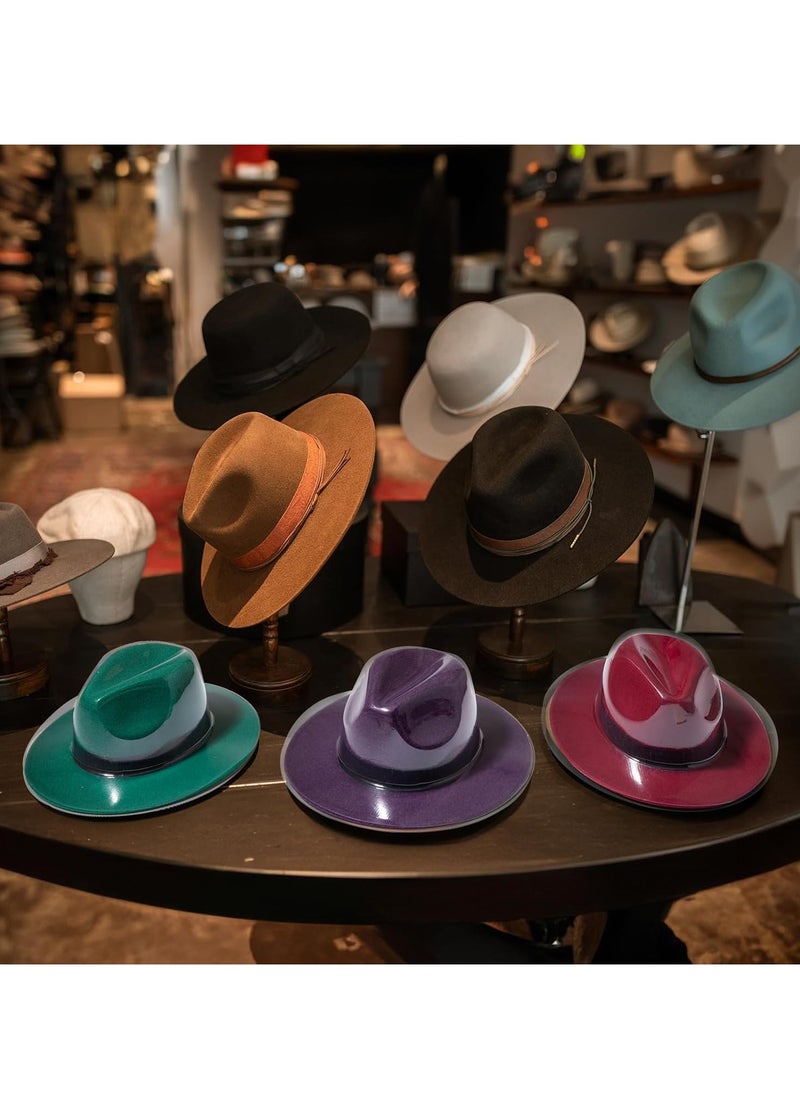 5 Sets Wide Brim Fedora Hat Holder - 360° Protect Shape in Travel or Transport, Great for Storage Straw or Felt Panama, Plastic Cap Mold Protectors, Ideal Collectors Gift
