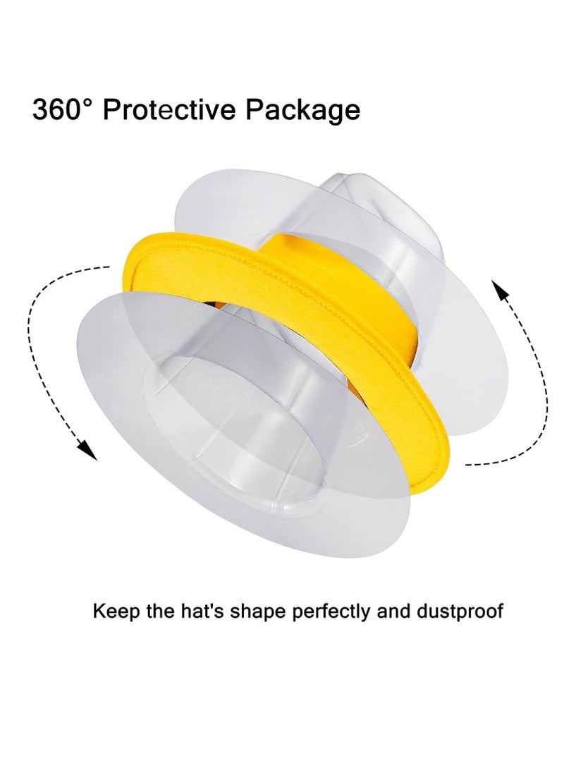 5 Sets Wide Brim Fedora Hat Holder - 360° Protect Shape in Travel or Transport, Great for Storage Straw or Felt Panama, Plastic Cap Mold Protectors, Ideal Collectors Gift