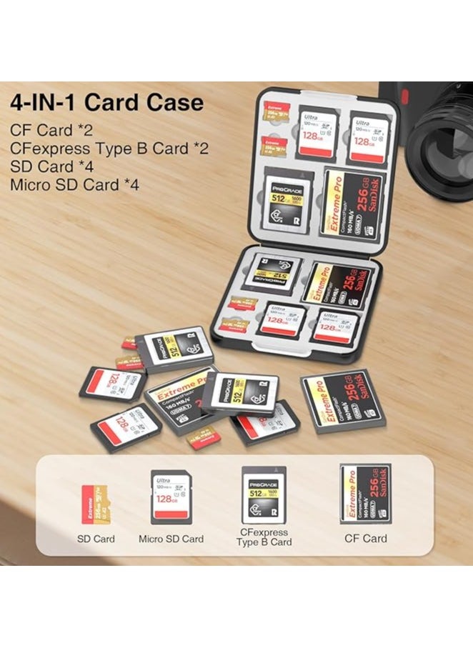 Sd Card Holder Memory Card Case, Sd Cards Slots, Micro Sd Card, Cf Card, Cfexpress Type B Card, Multiple Available Sd Card Case Holder with 12 Cards Slots