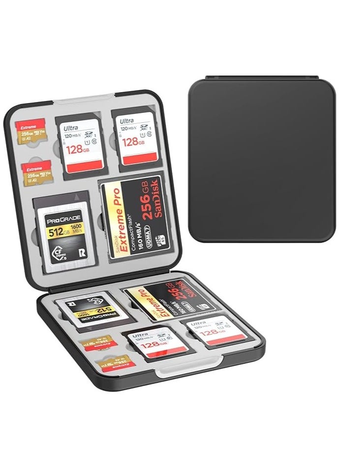 Sd Card Holder Memory Card Case, Sd Cards Slots, Micro Sd Card, Cf Card, Cfexpress Type B Card, Multiple Available Sd Card Case Holder with 12 Cards Slots