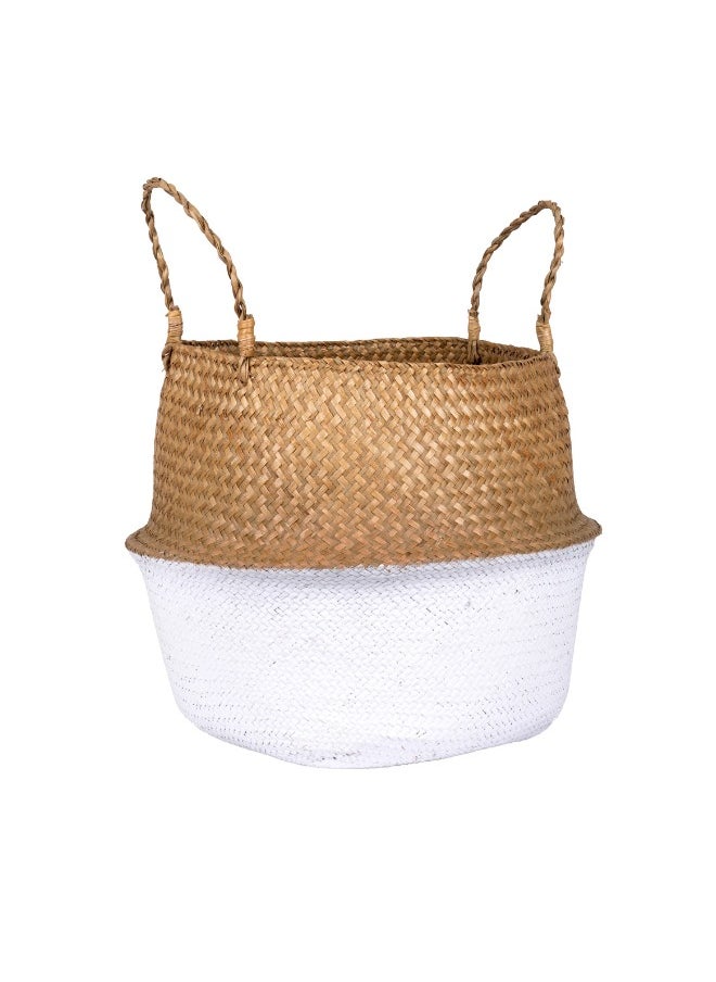 White Seagrass Basket – 42cm x 33cm x H36cm Extra Large Eco-Friendly Storage Basket