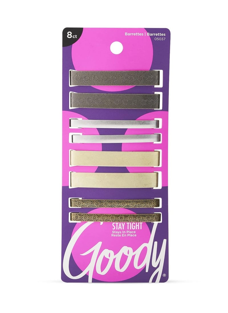 Goody Hair Barrettes Clips - 8 Count Assorted and 4 Count Mock Tort