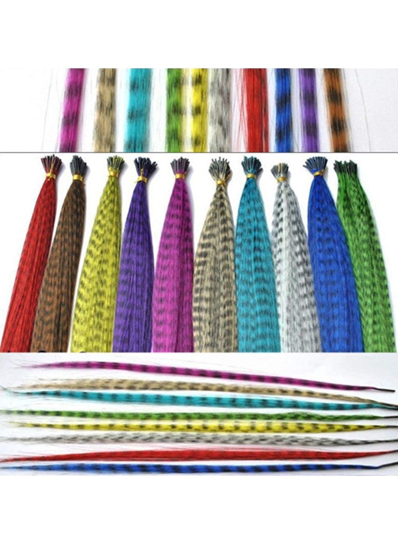 Feather Hair Extension Kit with Synthetic Feathers 100 Beads Plier and Hoo (35 Feather)