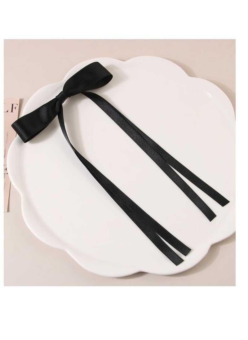 4- Ribbon hair accessories, sweet bow hair clips, ribbon hair clips, spring clips, girl's back spoon top clip, ponytail clip hair clip headgear