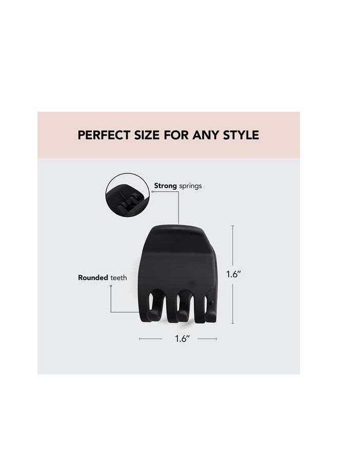 Kitsch Medium Claw Clips, Medium Hair Clips for Women, Stylish Hair Claw Clips for Thick Hair & Thin Hair, Cute Medium Hair Clip & Claw Clip for Teen Girls, 2pc (Black & Tortoise)