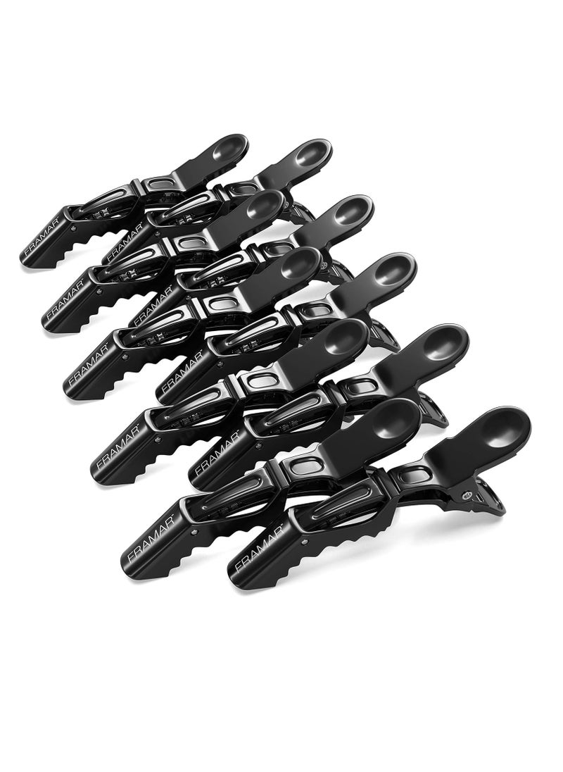 FRAMAR Black Hair Clips 10 pcs, Hair Clips For Women, Premium Hair Clip, Alligator Hair Clips for Styling Women, Alligator Clips for Hair, Pince a Cheveux, Hair Accessories, No Crease Hair Clips.