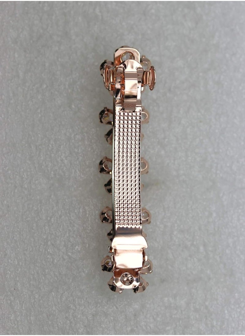Faship Gorgeous Clear CZ Crystal Floral Small Hair Barrette Clip