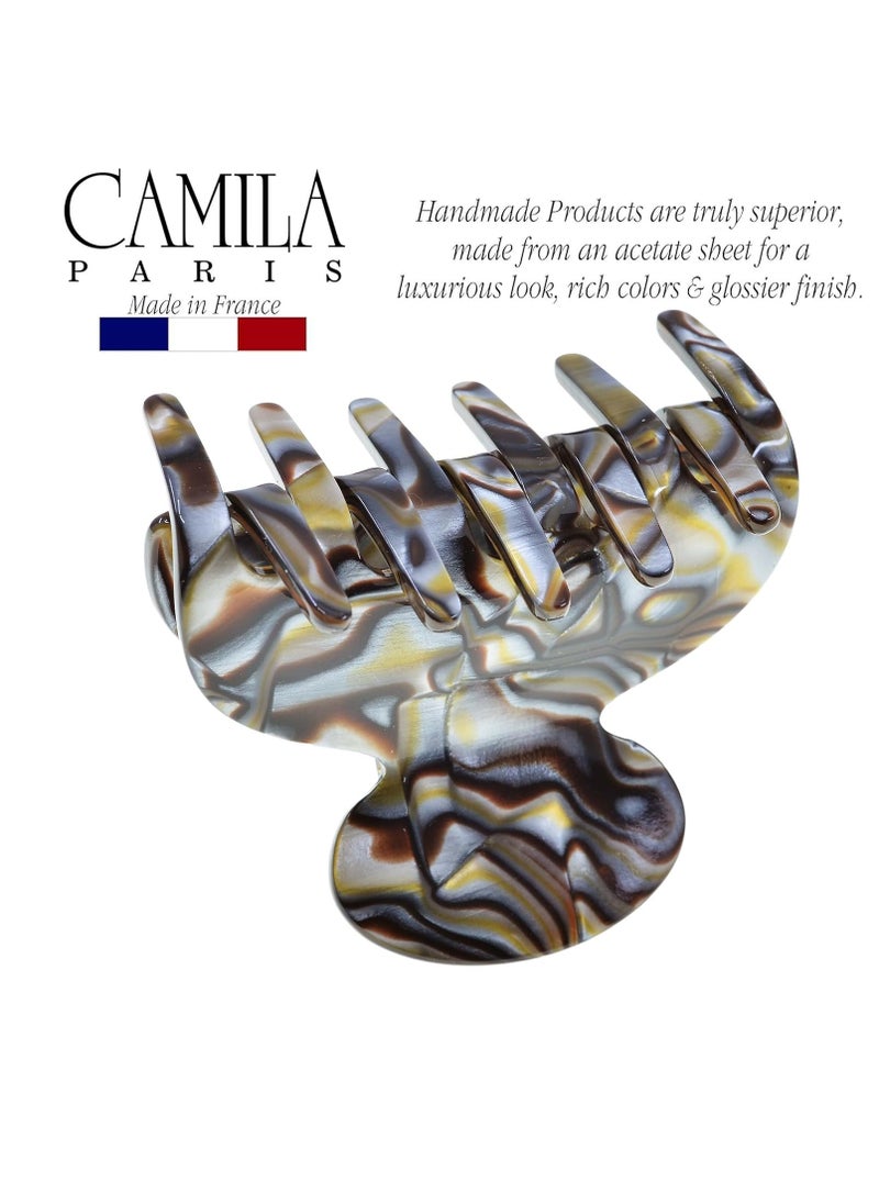 Camila Paris CP3061 French Hair Clip for Women, Handmade, Onyx, Small, Girls Hair Claw Clips Jaw, Durable Styling Hair Accessories for Women, Strong Hold No Slip Grip, Made in France