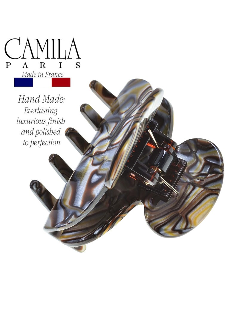 Camila Paris CP3061 French Hair Clip for Women, Handmade, Onyx, Small, Girls Hair Claw Clips Jaw, Durable Styling Hair Accessories for Women, Strong Hold No Slip Grip, Made in France