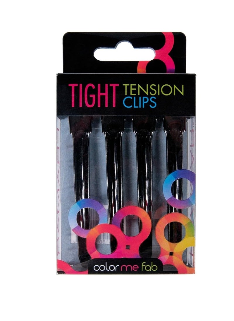 Framar Black Tight Tension Clips - Set of 4 Professional Hair Clips – Hair Clips for Styling, Clips for Hair, Metal hair Clips - Extra Tight & Durable