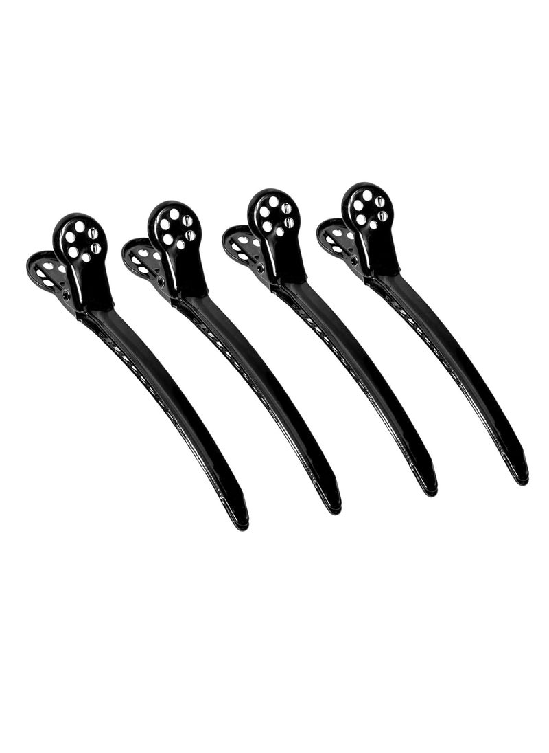 Framar Black Tight Tension Clips - Set of 4 Professional Hair Clips – Hair Clips for Styling, Clips for Hair, Metal hair Clips - Extra Tight & Durable