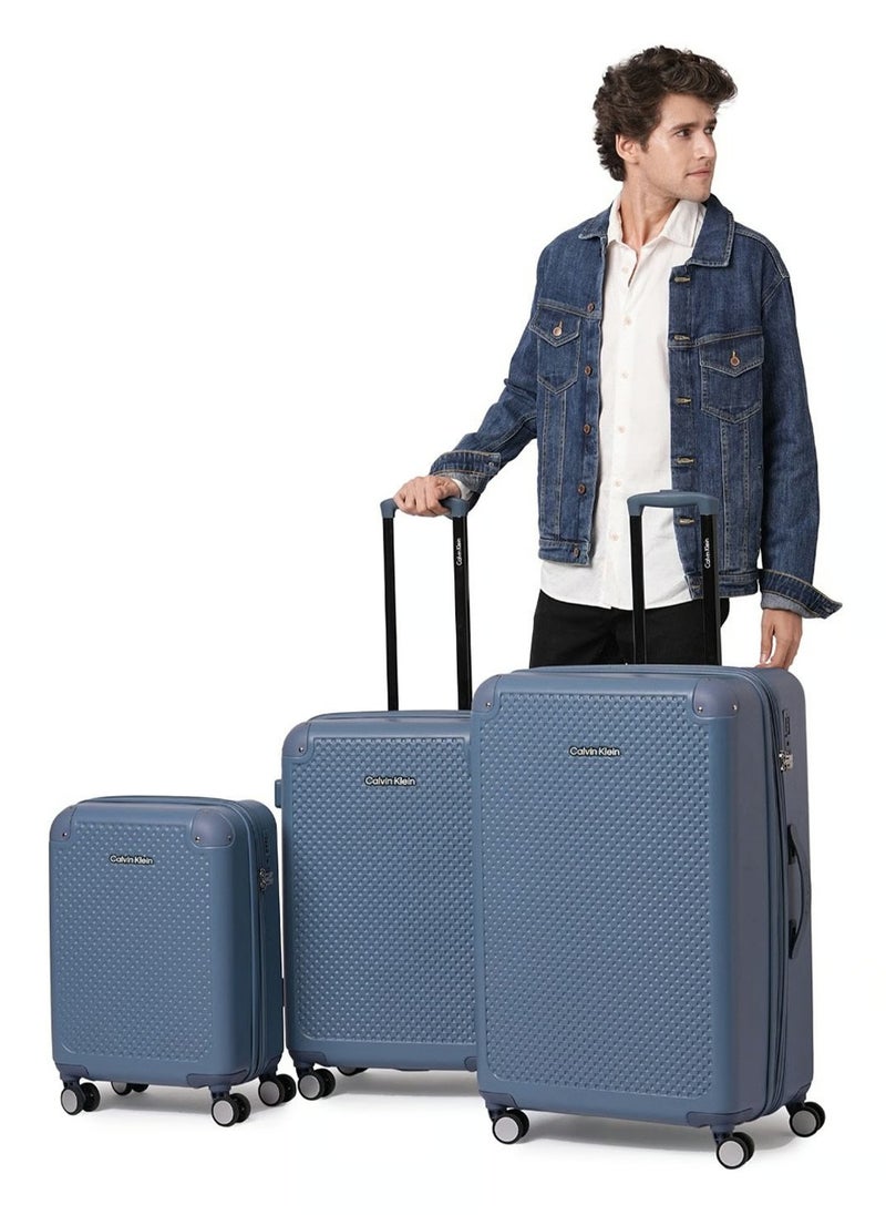 V2 CHECK IN Hardside Spinner Luggage On Wheels, Ultra Lightweight ABS, 4 Double Wheels Color BLUE