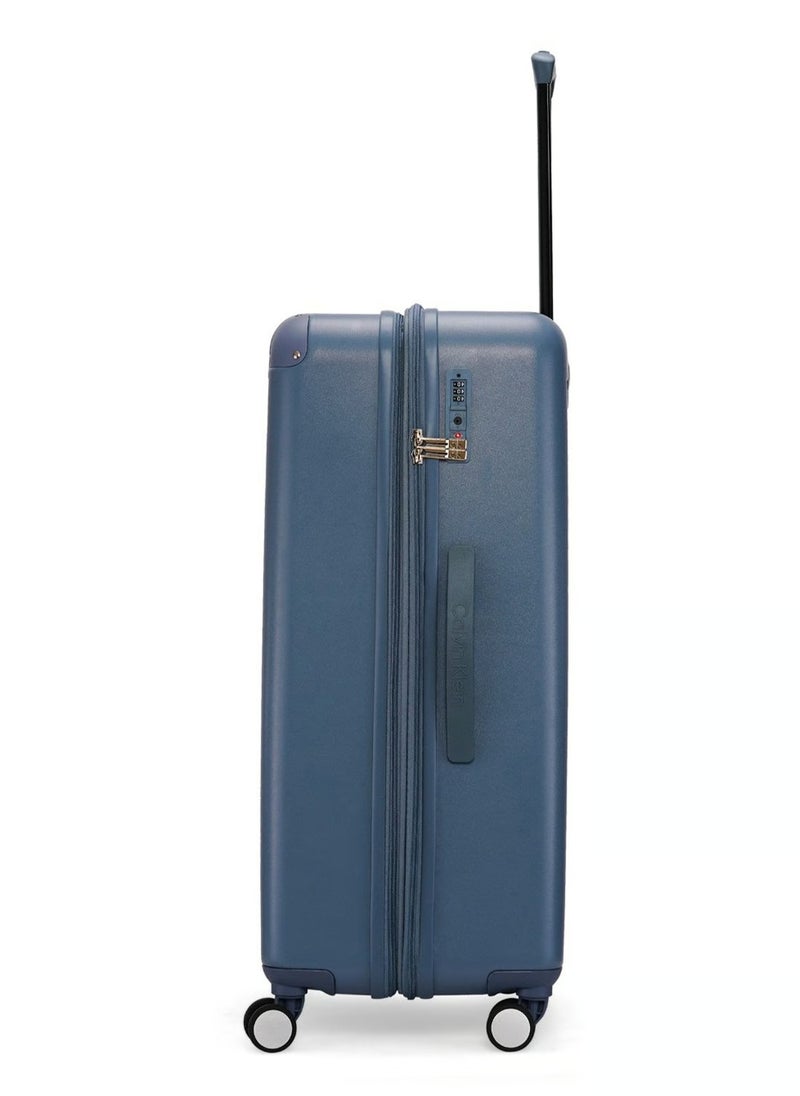 V2 CHECK IN Hardside Spinner Luggage On Wheels, Ultra Lightweight ABS, 4 Double Wheels Color BLUE