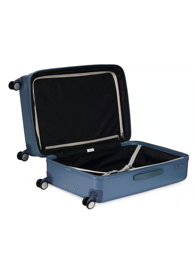 V2 CHECK IN Hardside Spinner Luggage On Wheels, Ultra Lightweight ABS, 4 Double Wheels Color BLUE