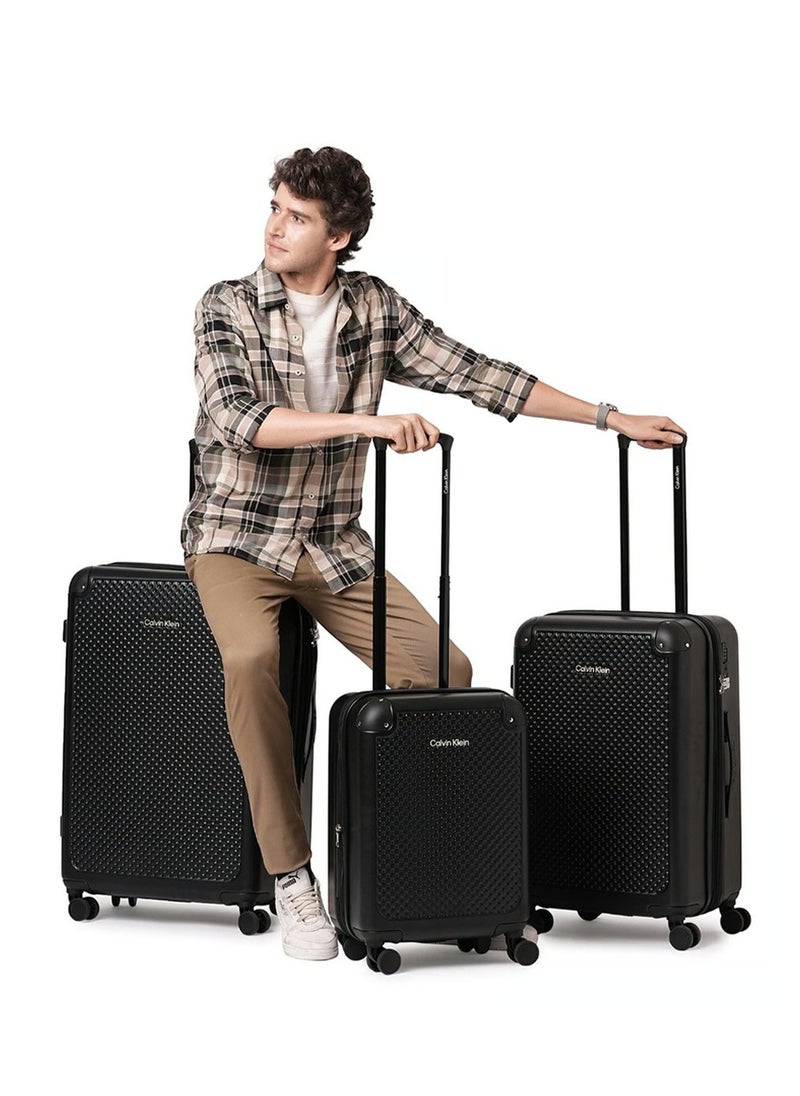 V2 CHECK IN Hardside Spinner Luggage On Wheels, Ultra Lightweight ABS, 4 Double Wheels Color BLACK