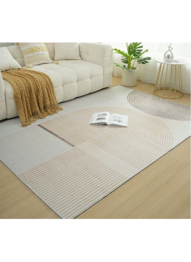 Velvet Area Rug Minimalist Thickened Washable Large Carpet Soft Cartoon Style Anti-slip Big Rugs for Living Room Bedroom 160*230cm