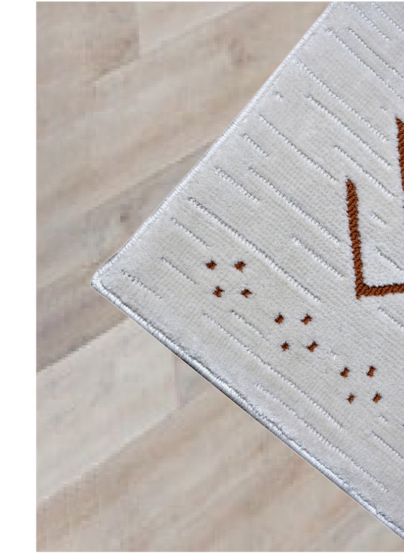 Odyssey-Ivory-Copper-150X230 cm anti skid Machine Made Thick Indian Rug
