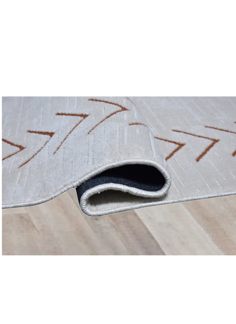 Odyssey-Ivory-Copper-150X230 cm anti skid Machine Made Thick Indian Rug