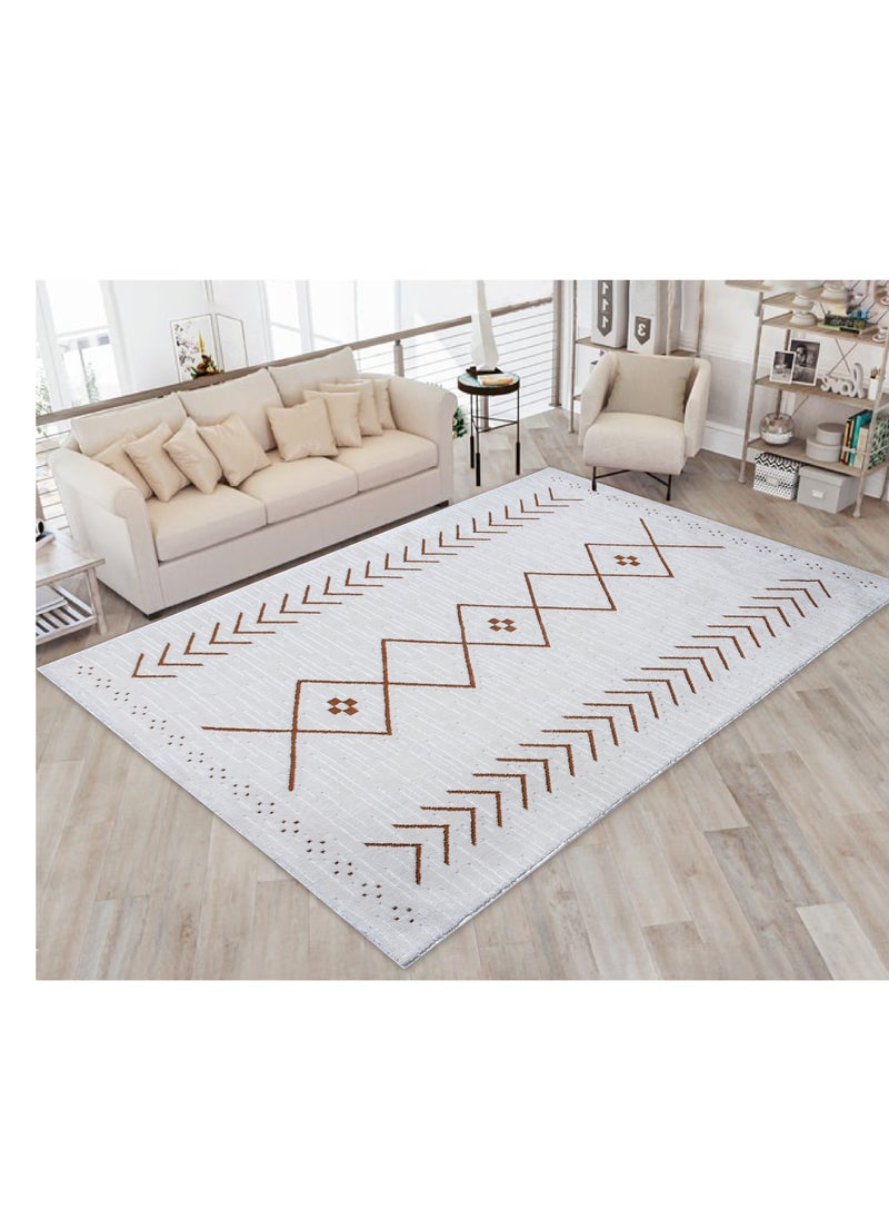 Odyssey-Ivory-Copper-150X230 cm anti skid Machine Made Thick Indian Rug
