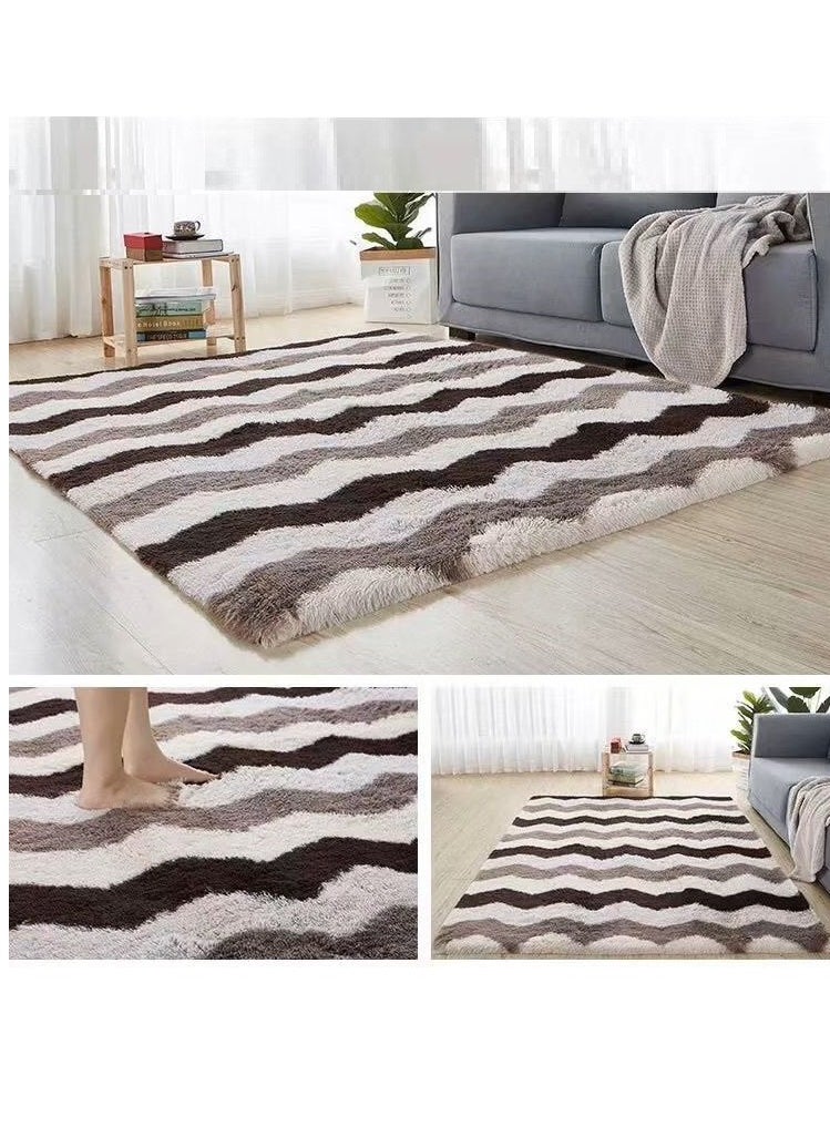 Soft Touch Area Rug Bedroom Anti-Skid Yoga Carpet Shaggy Rugs Fluffy Motley Tie-dye Carpets