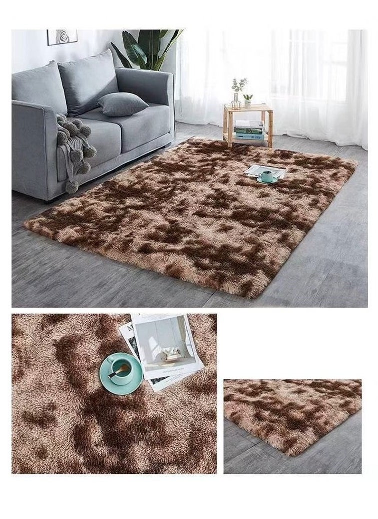 Soft Touch Area Rug Bedroom Anti-Skid Yoga Carpet Shaggy Rugs Fluffy Motley Tie-dye Carpets