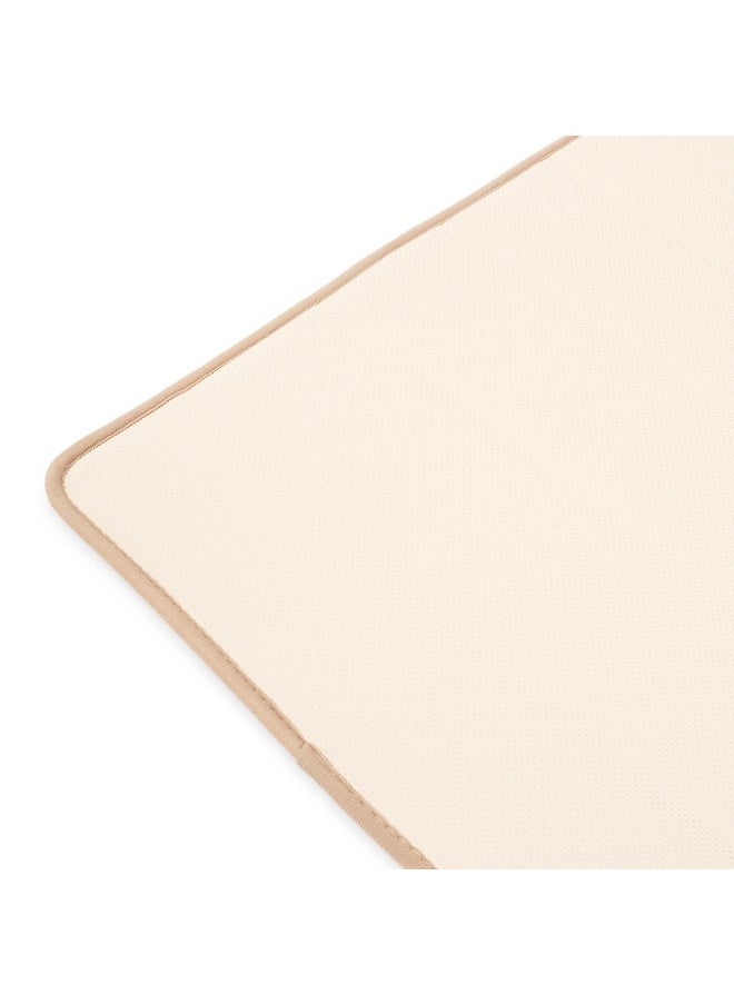 Justin 2- Pieces Coral Fleece Memory Foam Floor Mat Pack, Cream - 80X50 Cm
