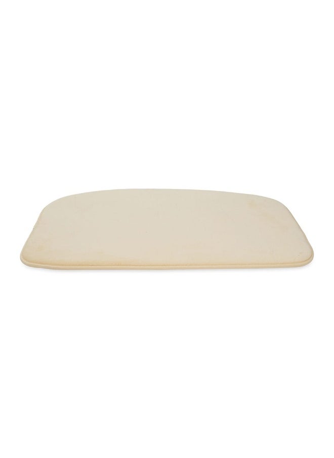 Microdry Coral Fleece Memory Foam Floor Mat, Beige - 80X50 Cm