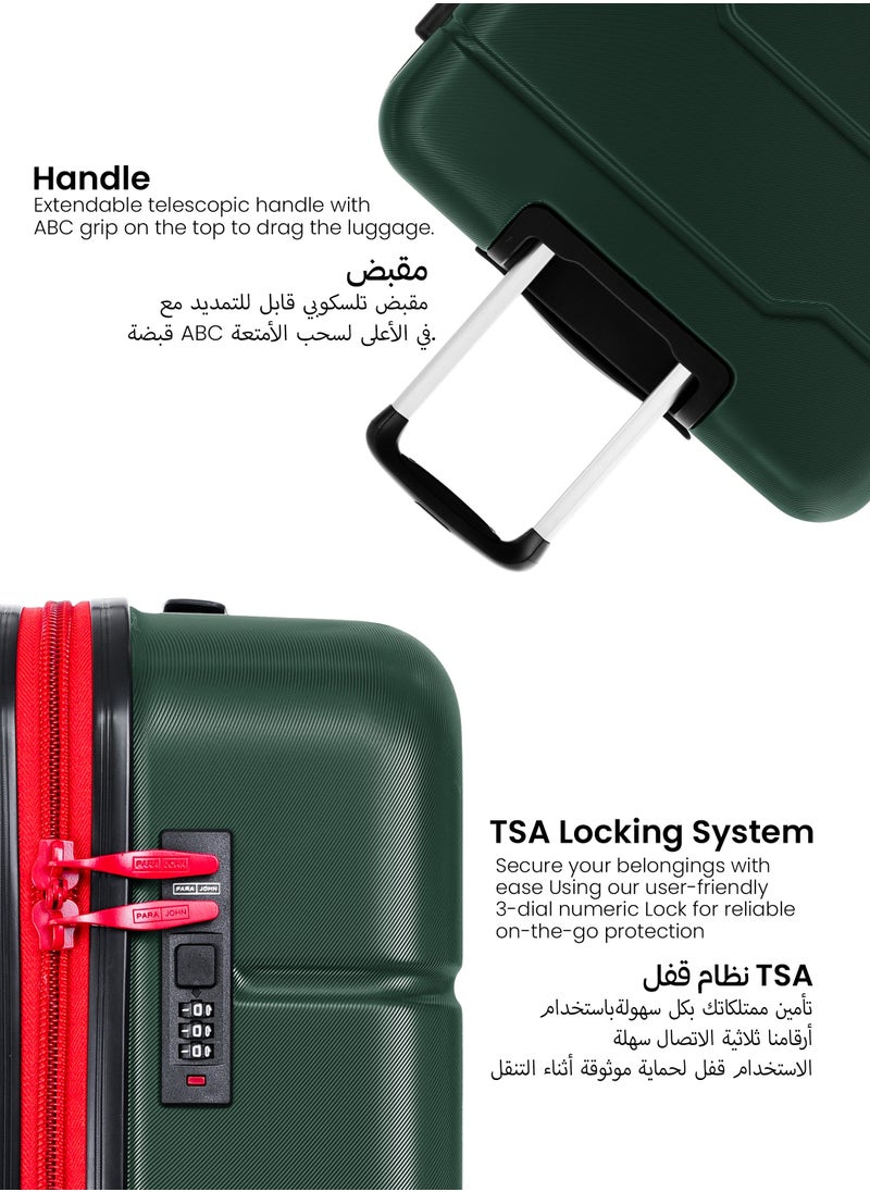 Torque Series 3 Pcs ABS Luggage Trolley Set - Green