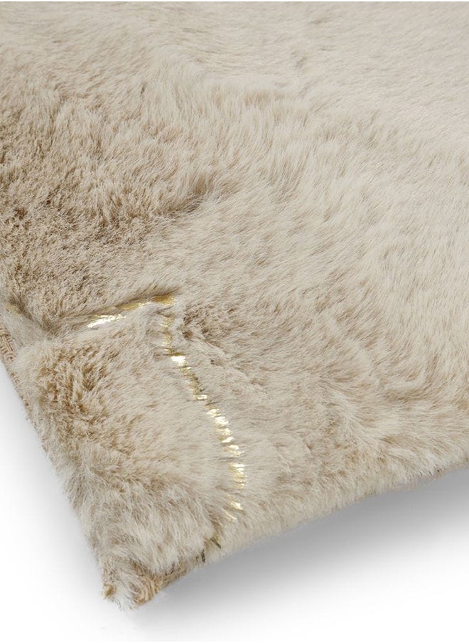 Carson Rabbitfur Rug, Beige And Gold 160X230 Cm