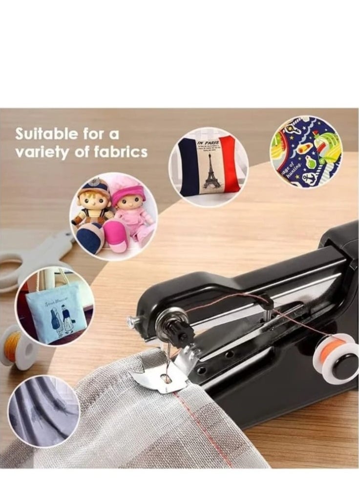 Handheld Sewing Machine, Hand Held Device Tool Mini Portable Cordless Essentials for Home Quick Repairing and Stitch Handicrafts Easy to Operate Beginners