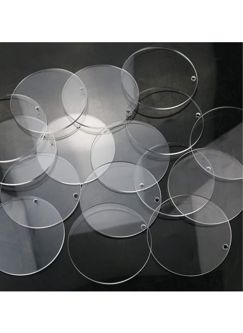 Pack of 20 Round Acrylic Plates, 2 mm Pendants Acrylic, Acrylic Glass Round, Suitable for Making Decorative Pendants and Presentation of Products (7.6 cm)