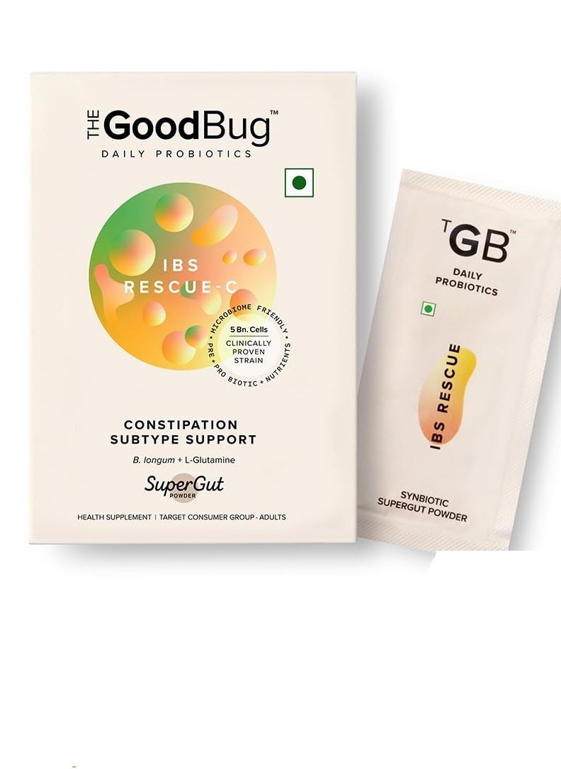 The Good Bug IBS Rescue C SuperGut Powder for Constipation Relief 15 Days Pack