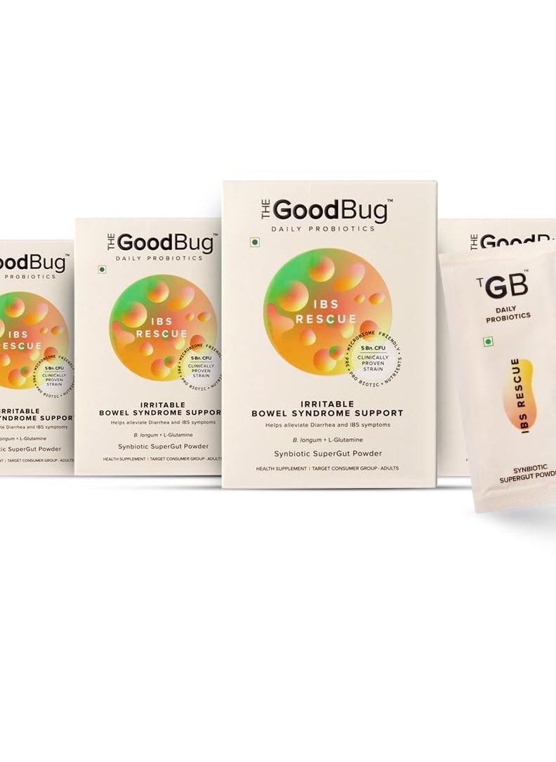 The Good Bug IBS Rescue C SuperGut Powder for Constipation Relief 15 Days Pack (Pack of 4)