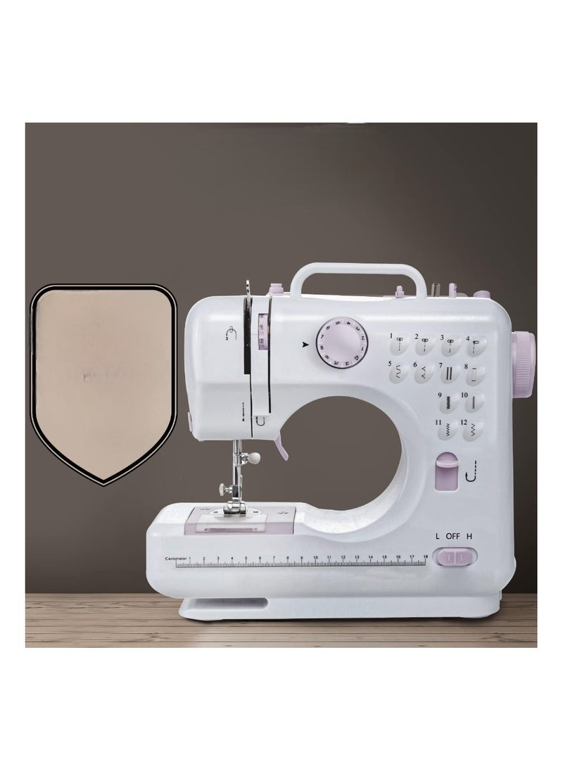 Standard Sewing Machine for Beginners – Lightweight Mini Sewing Machine with 12 Built-In Stitches, Reverse Sewing, Adjustable Speed, Portable Household Sewing Kit for Fabric, Clothes, and Crafting