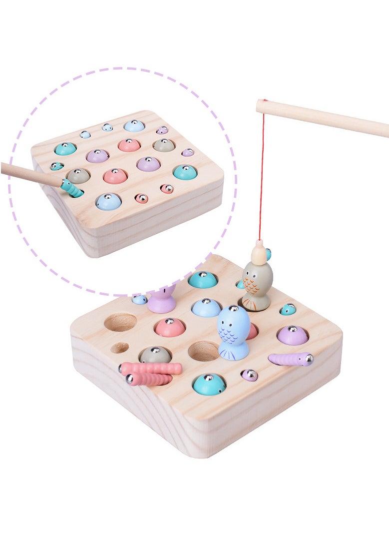 Fishing Toys For Kids, Early Education Parent Child Interactive Games, Wooden Magnetic Game, Wooden Fishing Game for Children