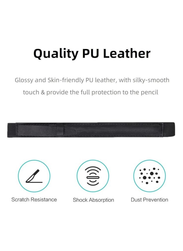 PU Leather Pouch Case Holder Elastic Detachable Sleeve for Pencil (1st &2nd Gen) for ipad (Black)