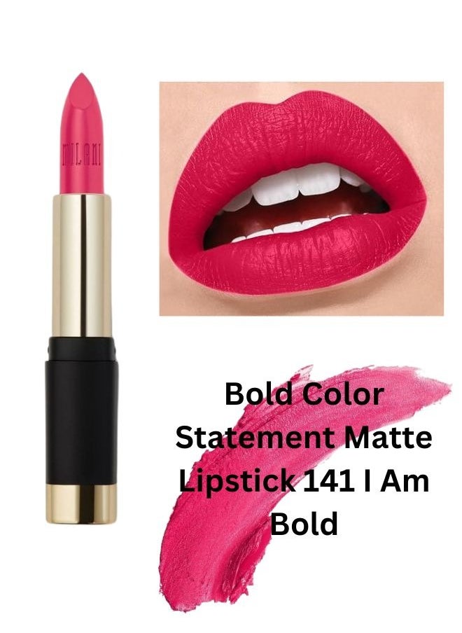 Milani Bold Color Statement Matte Lipstick 141 I Am Bold (0.13OZ. /3.6g) Vegan, Cruelty-Free Bold Color Lipstick