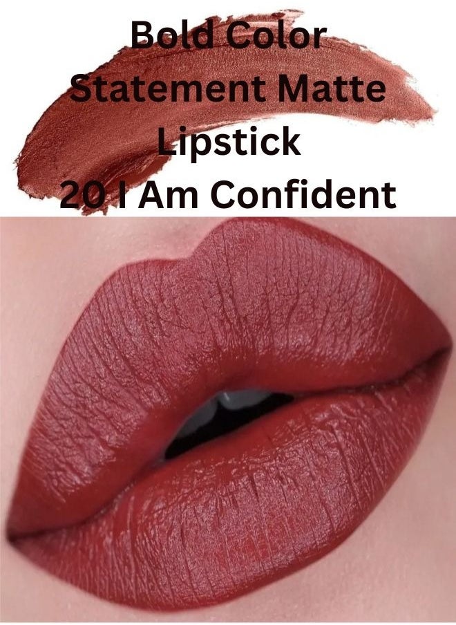 Milani Bold Color Statement Matte Lipstick 20 I Am Confident (0.13OZ. /3.6g) Vegan, Cruelty-Free Bold Color Lipstick