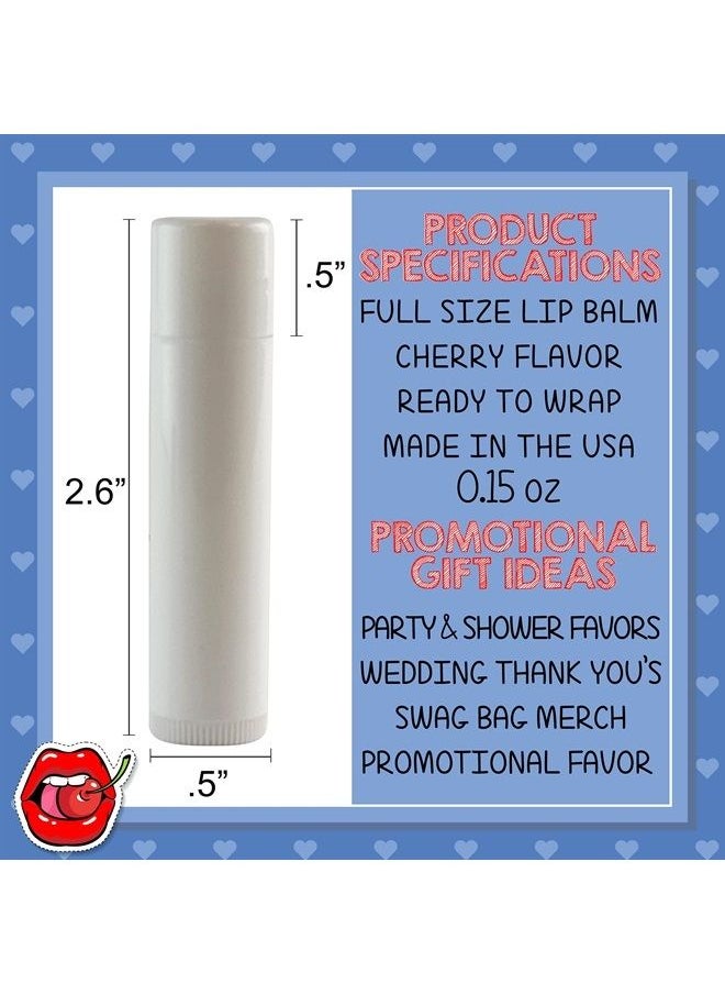 DIY Bulk Lip Balm and Label Kit for Party Favors, Filled Cherry Flavored Lip Balms, Labels Included - 48 Lip Balms, 60 Labels