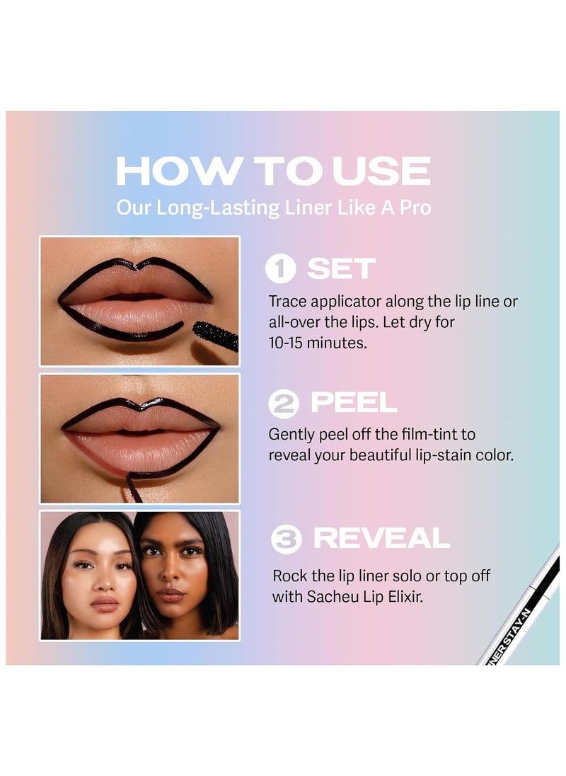 Lip Liner Stay-N - Peel Off Lip Liner Tattoo, Peel Off Lip Stain, Long Lasting Lip Stain Peel Off, MUAH-ve